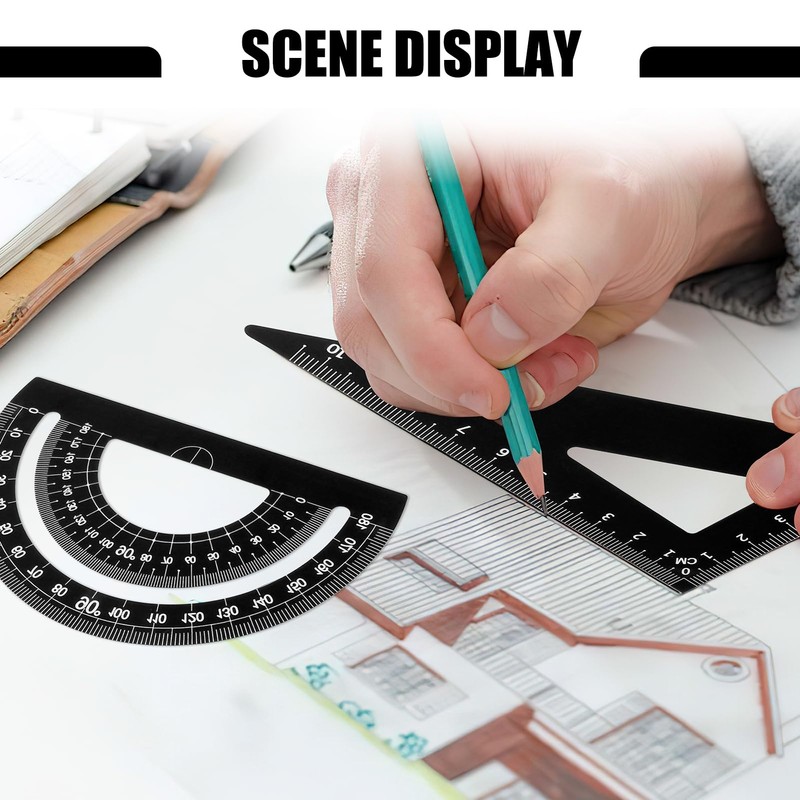 4 Pieces Aluminium Alloy Ruler Set, Metal Architect Scale Ruler