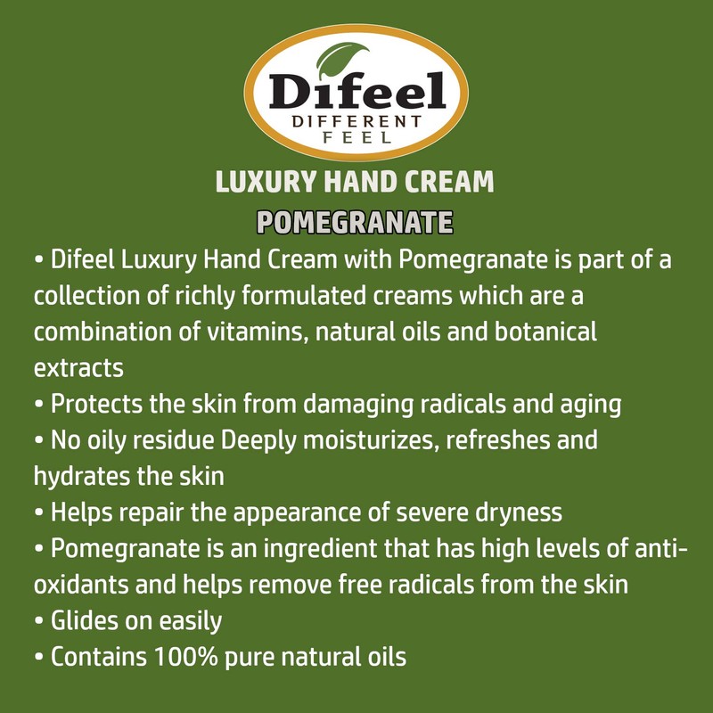 Difeel Pomegranate 01POM New York Natural Hand Cream 1.4 oz