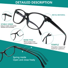 VIDEBLA 3 Pack Progressive Multifocus Reading Glasses for Women Men Blue Light Blocking Multifocus Spring Hinges Readers (3 Mix Color, 2.25, multiplier_x)