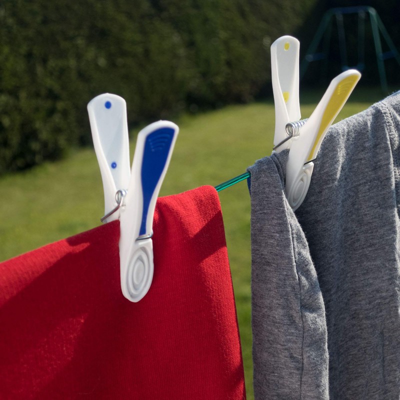 HANGERWORLD Strong 8cm Plastic Clothes Washing Line Pegs Rubber Soft