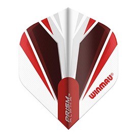 WINMAU Prism Alpha White & Red Extra Thick Dart Flights - 1 Set per Pack (3 Flights Total)