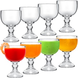 Tanlade 8 Pack 21.5 oz Margarita Schooner Glasses Bulk Extra Large Claw Shaped Shrimp Glasses Big Goblet Style Schooner for Cocktail, Coronaritas, Margaritas