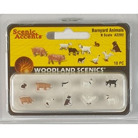 Woodland Scenics A2202 Pets Pigs Goats Chicken Goose Rabbit Cat Figures Track N 1:160 Barnyard Animals