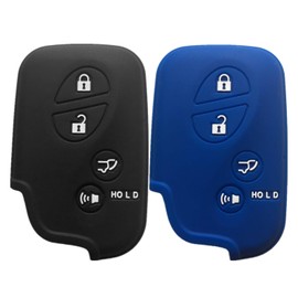 Key Fob Cover for Lexus GS300: Key Fob Case Protector Replacement Fit for Lexus ES350 GS460 GS350 GS450h GX460 HYQ14AAB 89904-50380 89904-30270 | Black + Blue
