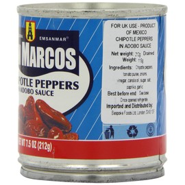 San Marcos Chilpotle Peppers in Adobo Sauce, 7.5 Oz., (Pack of 4 Cans)