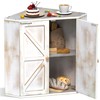 Trironsun Corner Bread Box for Kitchen Counter Double Layer Bamboo