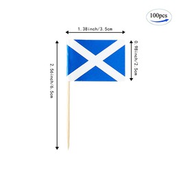 Scotland Flag Scottish Small Toothpick Mini Stick Flags Decorations (100 pcs)