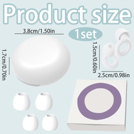 Ohrstöpsel zum Schlafen – 1 Paar weiße Silikon-Ohrstöpsel mit 5 austauschbaren Ohrkappen, AAA Geräuschdämpfung, weiches, hautfreundliches Material, waschbar