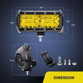 Nilight 2PCS 6.5Inch 120W Flood LED Light Bar Amber Fog Driving Lamps for Trucks