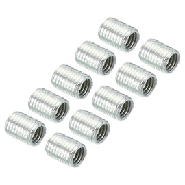 PATIKIL M8x1mm to M6x1mm Thread Adapters Sleeve Reducing Nut, 10 Pack 10mm Screw Conversion Nut Threaded Tube Coupler Connector Pipe Fitting