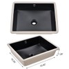 Undermount Bathroom Sink Rectangle, BoomHoze 20"x15" Black Vessel Sink Porcelain