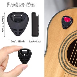 Taicols Pack of 20 Guitar Pick Holder, Guitar Plectrum Case, Stick-On Pick Holder, Guitar Bass Picks Case, Plectrum Holder, Portable Finger Pick Container for Guitar/Electric Guitar/Bass/Ukulele