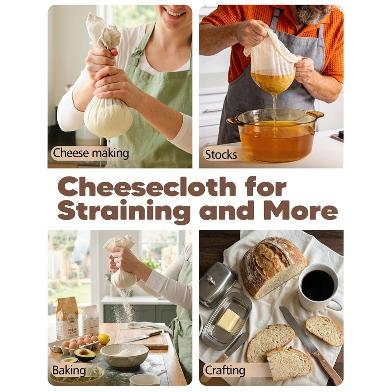 Druvian 10 Pack Premium Cheesecloth, Grade 100 Cotton Cheese Cloth,