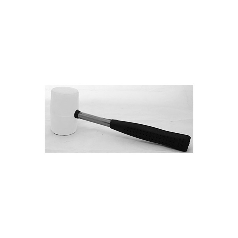 JB_12619 Rubber Mallet 65 mm with Metal Handle Rubberised White