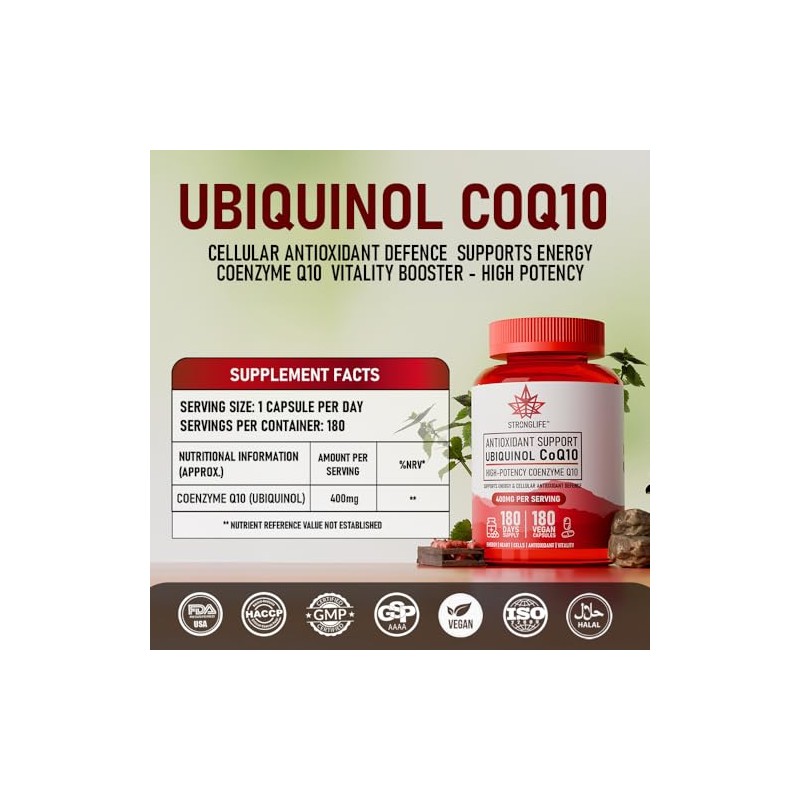 CoQ10 Ubiquinol 400mg – 180 Capsules – 6 Month Supply