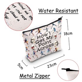 JXGZSO Funny Fencing Cosmetic Bag How I Get My Point Across Makeup Pouch Fencing Sport Gift Fencer Gift (How I Get My Point Across Bag)