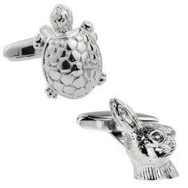 うさぎと亀 カフス カフスリンク カフスボタン n02012