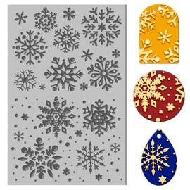 CHGCRAFT Snowflakes Winter Polymer Clay Texture Sheets Rubber Clay Texture Mats Polymer Clay Texture Tools for Creating Patterns and Designs are Suitable for Most Handicraft Creations