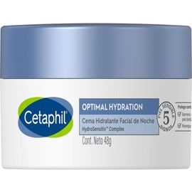 CETAPHIL® Optimal Hydration Crema Hidratante Facial de Noche con Ácido Hialurónico y Tecnología HydroSensitive Complex, 48g, Todo Tipo de Piel