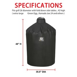 SUPJOYES Cover for XLarge Green Egg, Extra Large Green Egg Accessories, Heavy Duty Waterproof Kamado Ceramic BBQ Grill Covers