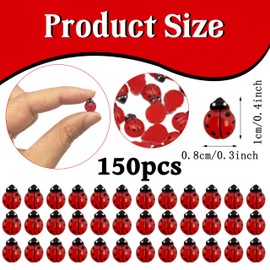 SOXUI 150 Pcs Mini Resin Ladybug Figurines – Glow in The Dark Tiny Ladybugs for Fairy Garden, Micro Landscape, DIY Crafts, Dollhouse Decor, Party & Gift Supplies