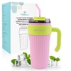 PHILORN Stainless Steel Tumblers, 27oz Pink Tumbler with Handle and