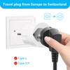 Pack of 3 Switzerland Travel Adapter, Germany to Switzerland Plug,