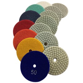 Konfor 3 Inch 7-Step Wet Diamond Polishing Pads for Marble Granite Concrete Stone Quartz Slate