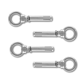 Reedny,Eyebolt Bolt Stainless Steel Wall Concrete Brick Anchor Expansion Bolts Ring Screw Eyes, Heavy Duty Anchor Fastener Eye Bolt (M6, 4 Pcs)