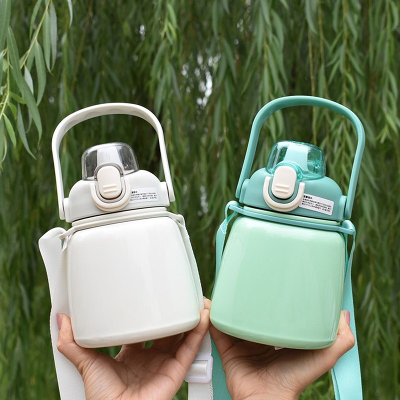 Insulated Water Bottle 650ML 304 Stainless Steel Straw Bottle for