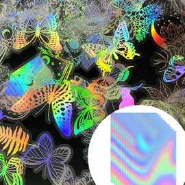 WakiHong Pack of 20 Hologram Film Holographic Stickers Paper Holographic Vinyl Sticker Paper for Laser and Inkjet Printers