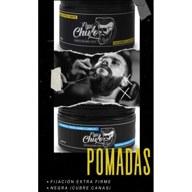Pomada Negra Barba Cabello 150gr Papi Chulo Cítrica