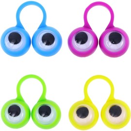 4Pcs Eye Finger Puppet,Eye On Rings Finger Puppets,Wiggly Googly Eyeball Ring,Fun Show Prize Fillers,Birthday Easter Party Favor,Puppet Eyes,Eye Rings,Puppets and Puppet Theaters