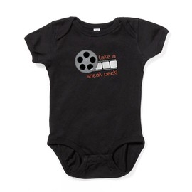 CafePress Sneak Peek Cute Baby Bodysuit Romper Dark Black