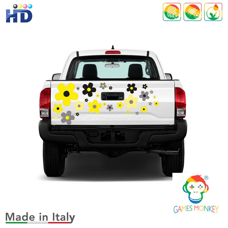 GamesMonkey Autoaufkleber Blumen G?nseblmchen Prilblumen Tuning - 27/54/108 Stck -