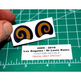2000-2016 Vegas Gold Horn LA STL Rams Football Gumball Helmets *DIECUT DECALS *