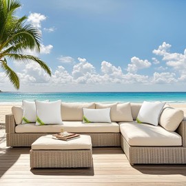 MIULEE 16x16 Outdoor Pillows,Pack of 2 Water Resistant Waterproof Pillow Inserts Decorative Stuffer for Sofa Couch Patio and Garden