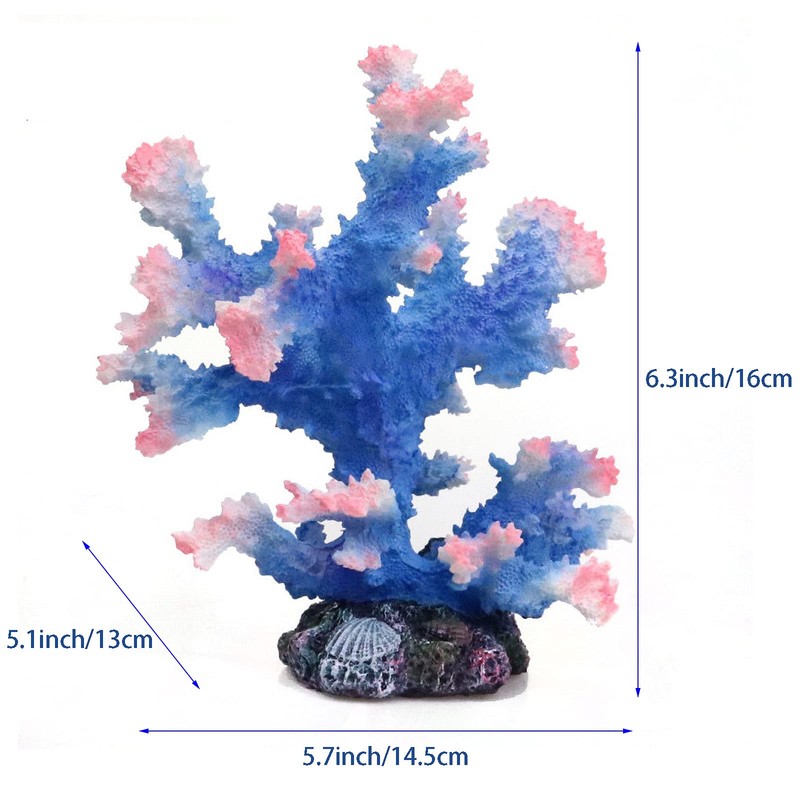 Besimple Aquarium Coral Ornament, Polyresin Coral Decor for Fish Tank