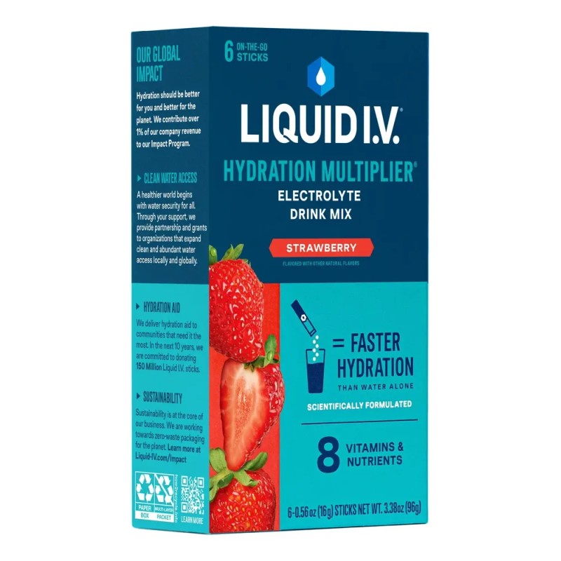 Liquid I.v. Bebida De Hidratación, Fresa, 6 Unidades