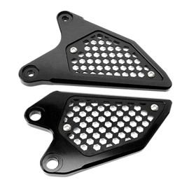 ZEXDDI Fit For KAWASAKI Ninja 500 Ninja 400 Z400 Z500 2018-2023 2024 CNC Aluminum Motorcycle Foot Peg Protector Heel Guard Footrest Rear Set Heel Plates Guard Protector (Black)