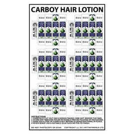 MyTinyWorld Dolls House Miniature sheet of 6 Carboy Hair Lotion