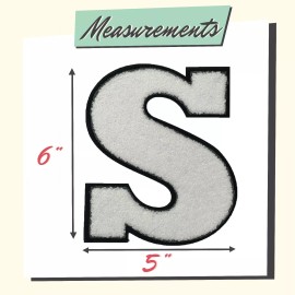 Hip Hop 50's Shop 6" Monogram Varsity Letter Patch Chenille Applique for Letterman Sweater - S