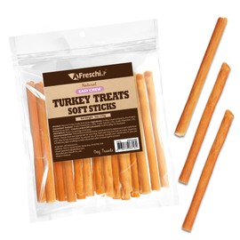 A Freschi srl Soft Turkey Dog Treats, USA-Sourced Trukey, All-Natural, Hypoallergenic, High-Protein, Low-Fat, Healthy & Easily Digestible, Puppy & Training Snack, Stick 16oz