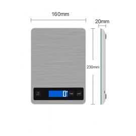 Digital Kitchen Scale, 10kg/1g Capacity – Stainless Steel, LCD Display, Waterproof Surface, Precision Food Scale for Cooking, Baking, and Meal Prep
