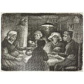 MyPuzzle Composition Lithograph of The Potato Eaters De Aardappeleters 1885 by Vincent Van Gogh - Premium 500 Piece Jigsaw Puzzle for Adults