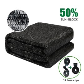 50% Shade Cloth Sunblock Fabric with Free UV Resistant Clips Black Color for Garden Plants Cover Awnings Product CategorySize: Size 8*12