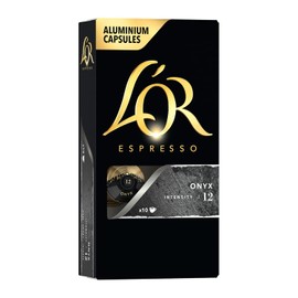 L'OR Cápsulas de café Espresso Onyx | Intensidad 12 | Cápsulas de aluminio compatibles con las cafeteras Nespresso ®* Original | 10 Cápsulas