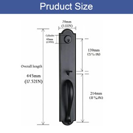 NEWBANG HARDWARE Matte Black Double Door Handle Set with Door Lever Handle,(Keyed and Dummy Set),ZSCY-MDHST2018DB-SET