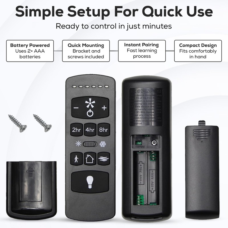 TRD050G1M Ceiling Fan Remote Control TR292A KUJCE10612 2AQZU-18053 for Harbor