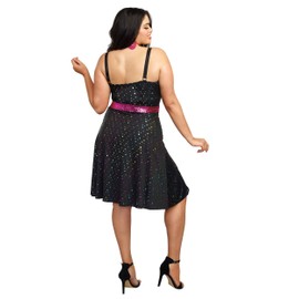 Dreamgirl Women's Disco Diva Plus Size, Black, 2X